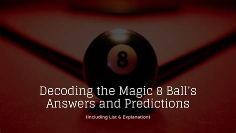 Predicting the Future with the Magic Wonder Ball